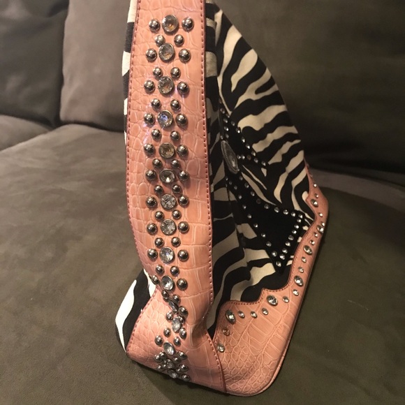 80’s vintage zebra striped & pink purse - Picture 4 of 9